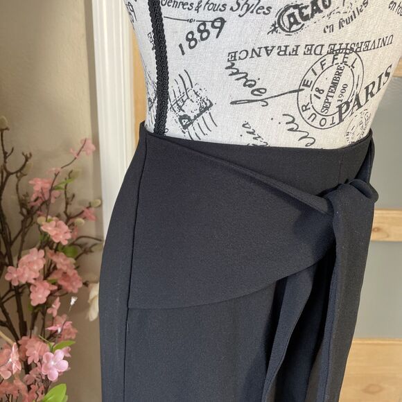 EXPRESS FLOWY BLACK CROPPED CULOTTES HIGH RISE SIDE ZIPPER SIZE 0 - Picture 3 of 7